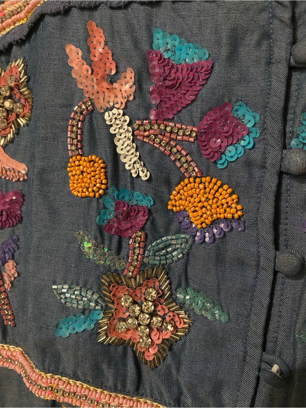 Boston Proper Navy Maxi Dress with Multicolored Floral Embroidery - Picture 2 of 4